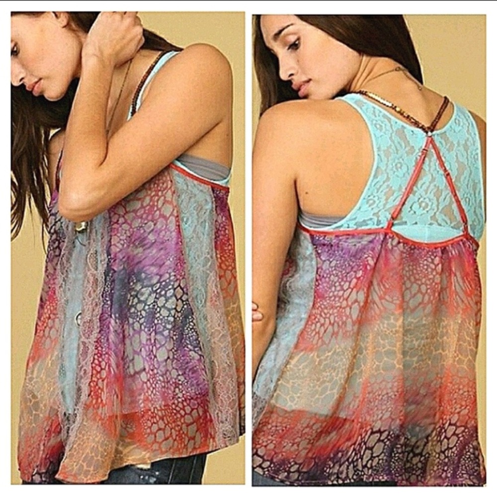 Free people Rainbow Reptile print halter - Picture 3 of 9